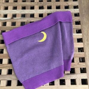 y2k moon embroidered knit tube top bandeau strapless shirt